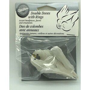 Wilton Double Doves With Rings Accent Headpieces Favors Ornaments  Love Birds